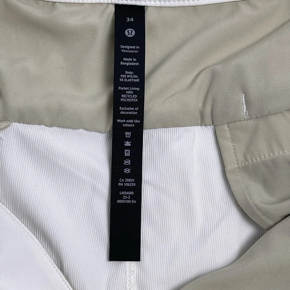 Lululemon Mens Size 34 White Bone Commission Golf Pants Performance Stretch - Picture 4 of 16